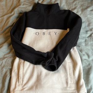 Obey fleece quarter zip
